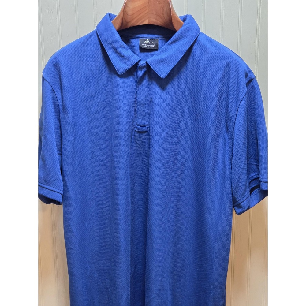 State of Running Mens XL Blue Short Sleeve Polo Shirt Star Sleeve Pocket ZT140